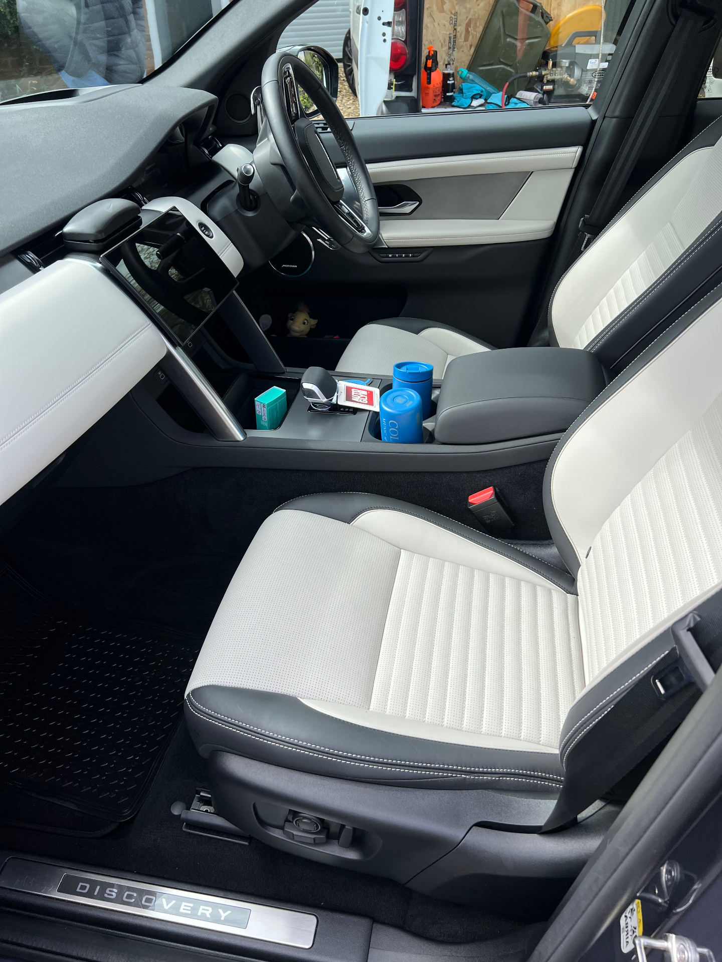 Discovery front interior — leather deep clean